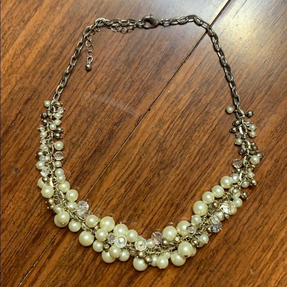 Saks Pearl Cluster Necklace